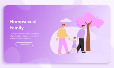 Vector banner of Homosexual family concept