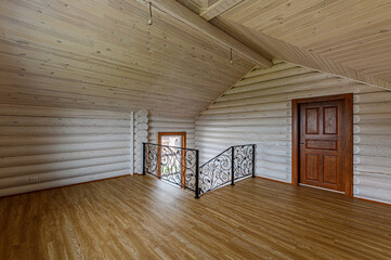 Russia, Moscow- April 15, 2020: interior room apartment modern bright cozy atmosphere. general cleaning, home decoration, preparation of house for sale, wooden country house