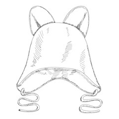  sketch with lines winter hat