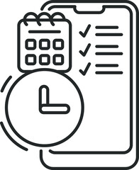 mobile application, calendar and clock for planning