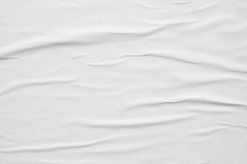 Fototapeta na wymiar Blank white crumpled and creased paper poster texture background