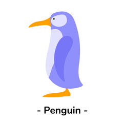 Standing penguin. Vector cartoon illustration. Isolated. Flat design.