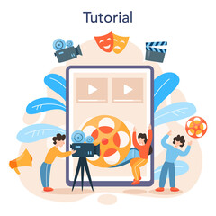 Actor and actress online service or platform. Idea of creative