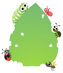Bugs Leaf Board Illustration
