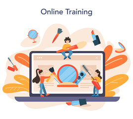 Make up artist online service or platform. Woman doing