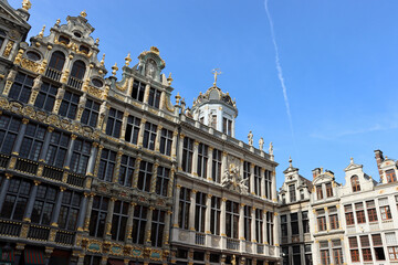 Fototapeta na wymiar Historische Fassaden am Grand Place in der Altstadt von Brüssel, Belgien