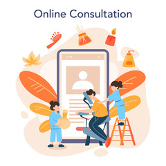 Massage and masseur online service or platform. Spa procedure