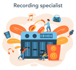 Sound engineer concept. Music production industry, sound