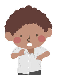 Kid Boy Wrongly Buttoned Illustration