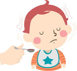 Kid Toddler Boy Gesture Shake Head No Illustration