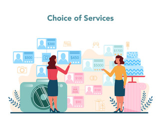 Wedding planner concept. Professional organizer planning wedding event