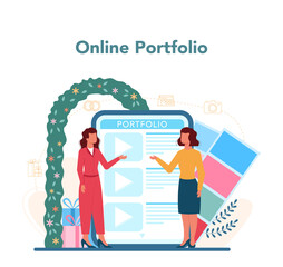 Wedding planner online service or platform. Professional organizer