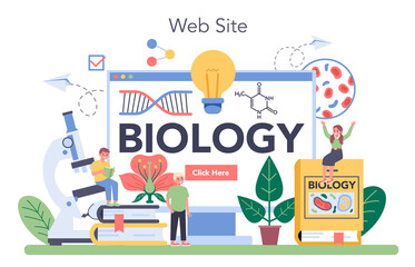 Biology school online service or platform. Scientist exploring human