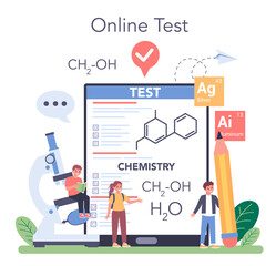 Chemistry online service or platform. Scientific experiment
