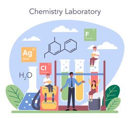 Chemistry studying concept. Chemistry lesson. Scientific experiment