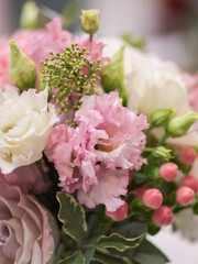 Flower composition. Macro photo. Wedding decor. A Beautiful bouquet of fresh spring flowers.
