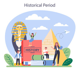 History concept. History school subject. Idea of science and education