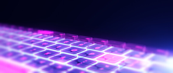Virtual keyboard/Virtual keyboard, a tool for transferring and exchanging data with other users of the global Internet. Keyboard as a tool for data editing and control of various devices. 3d rendering