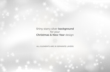 Abstract shiny starry silver background for your design