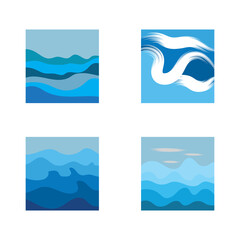 Set Abstract Water wave vector illustration design background