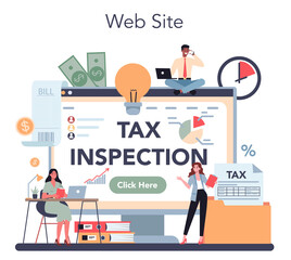 Tax inspector online service or platform. Idea of tax reporting