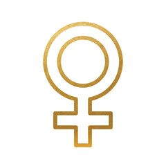 Fototapeta premium Golden Women Symbol. Female Sign. Vector Icon.
