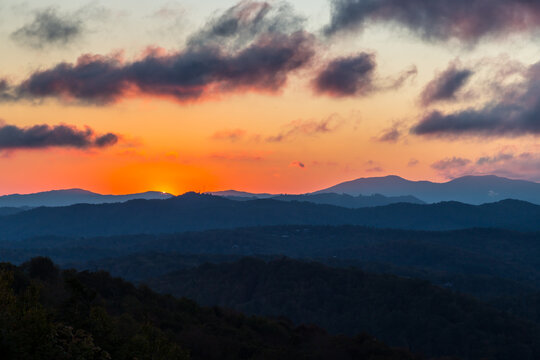 Amazing Sunset Over The Mountains, Flat Rock, NC