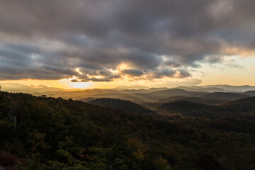 Amazing sunset over the mountains, Flat Rock, NC