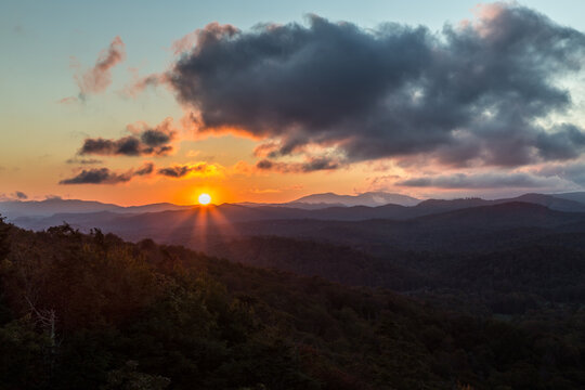 Amazing Sunset Over The Mountains, Flat Rock, NC