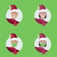 Weihnachtswichtel mit Maske und ohne