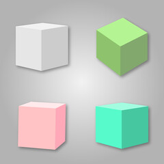 Vector color box pattern cube collection