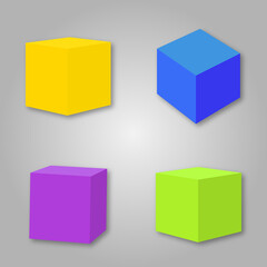 Vector color box pattern cube collection