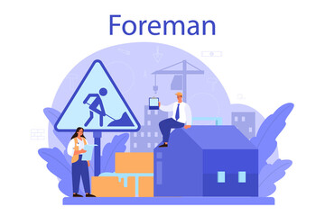 Foreman concept. Main engineer leading at construction site.