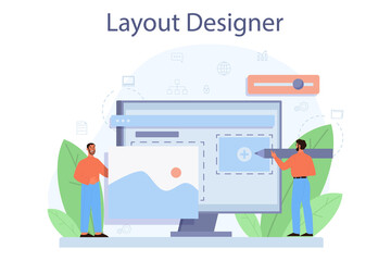 Layout designer concept. Web development, mobile app