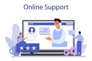 Technical support online service or platform. Idea of customer