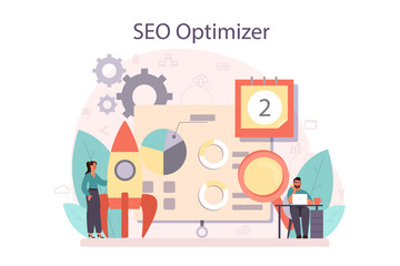 SEO optimizer concept. Idea of search engine optimization