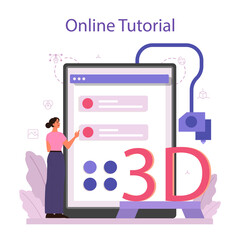 Designer 3D modeling online service or platform. Digital drawing