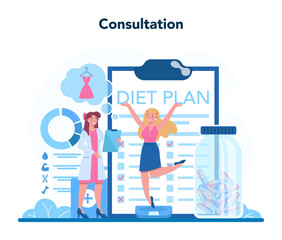 Nutritionist concept. Nutrition therapy with healthy food