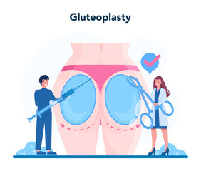Plastic surgeon concept. Idea of body and face correction.