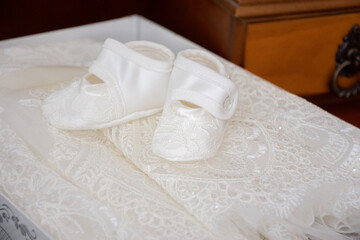 white lace booties for a newborn girl