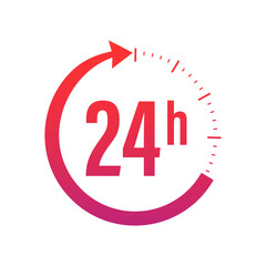 24-7 service concept. 24-7 open. Support service icon. Vector stock illustration. Abstract button on white backdrop.