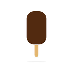 Ice cream chocolate icon. Vector sweet food symbol isolated on the white background	