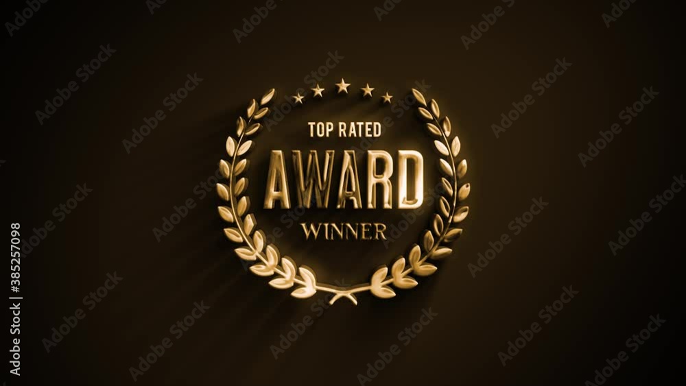 Aufkleber awards quality seal laurel leaves intro animation/ 4k animation of a design palm awards with laurel 