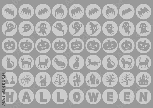 Halloween ハロウィン イラスト ドット模様 グレー Advertisement Poster Advertiseme Osame Halloween ハロウィン イラスト ドット模様 グレー Advertisement Poster Advertiseme Osame