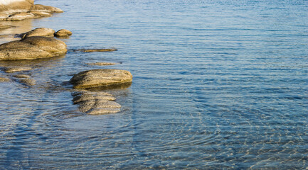 shallow water and stones wilderness coast line waterfront scenic view simple background nature photo