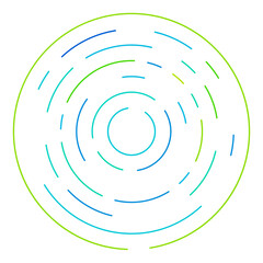 Radial, radiating lines abstract burst element. Concentric whirligig volute, helix spreading stripes. Circular, cyclic strips, streaks circle shape.Twist, spiral and rotation,loop concept illustration
