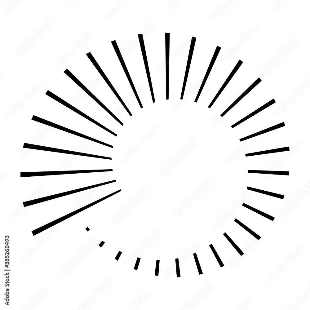 Poster circular radial, radiating lines, beams, rays. geometric circle vector illustration. cyclic loop con