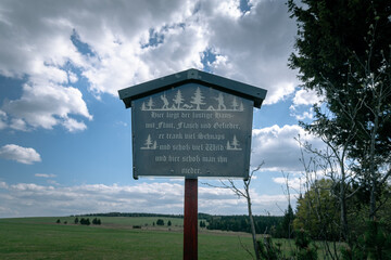 Wandertafel in Satzung im Erzgebirge