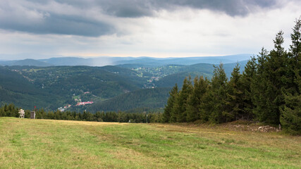 Panoramic view of Czech Karkonosze mountains