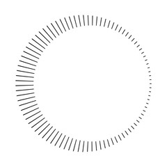 Circular radial, radiating lines, beams, rays. Geometric circle vector illustration. Cyclic loop concentric pattern